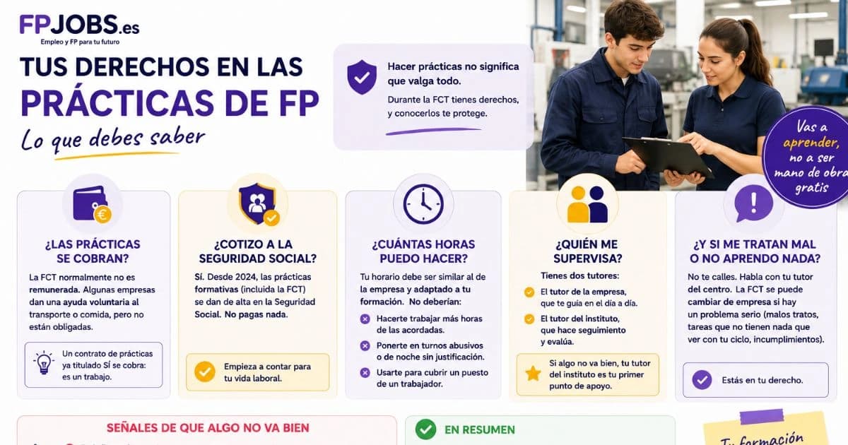 Tus derechos en las prácticas de FP: lo que debes saber