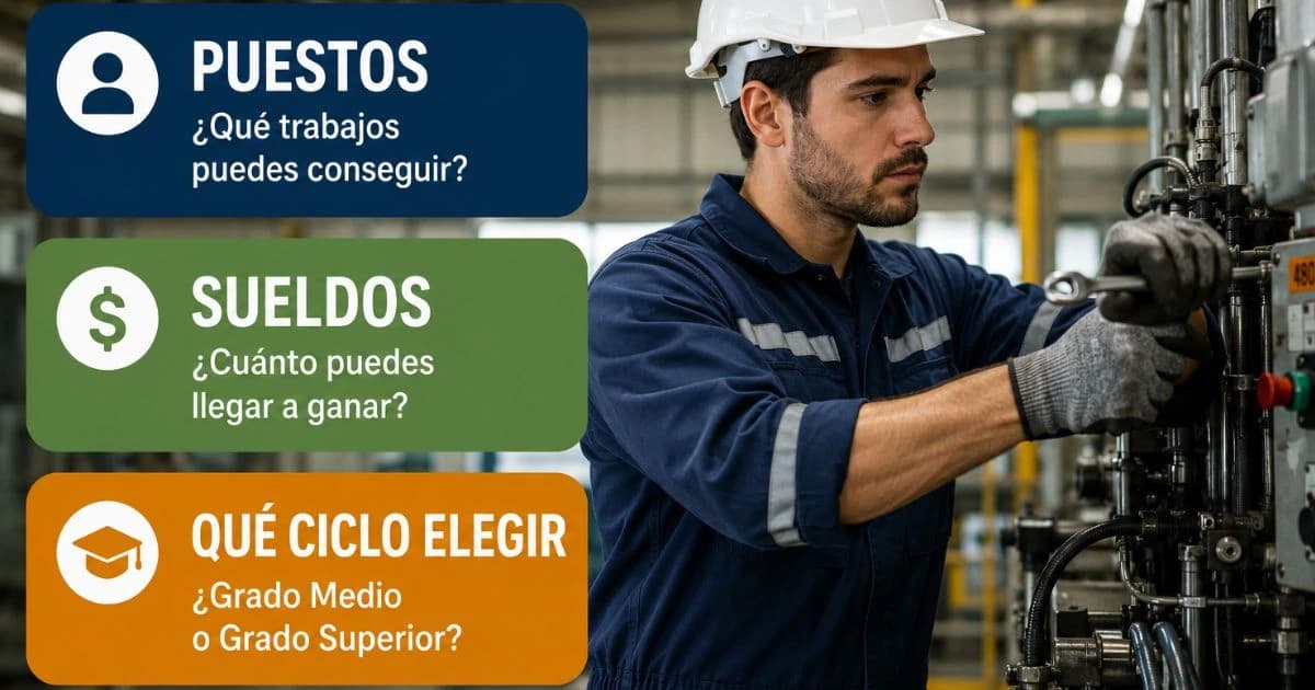 Salidas del mantenimiento industrial: puestos, sueldos y qué ciclo elegir